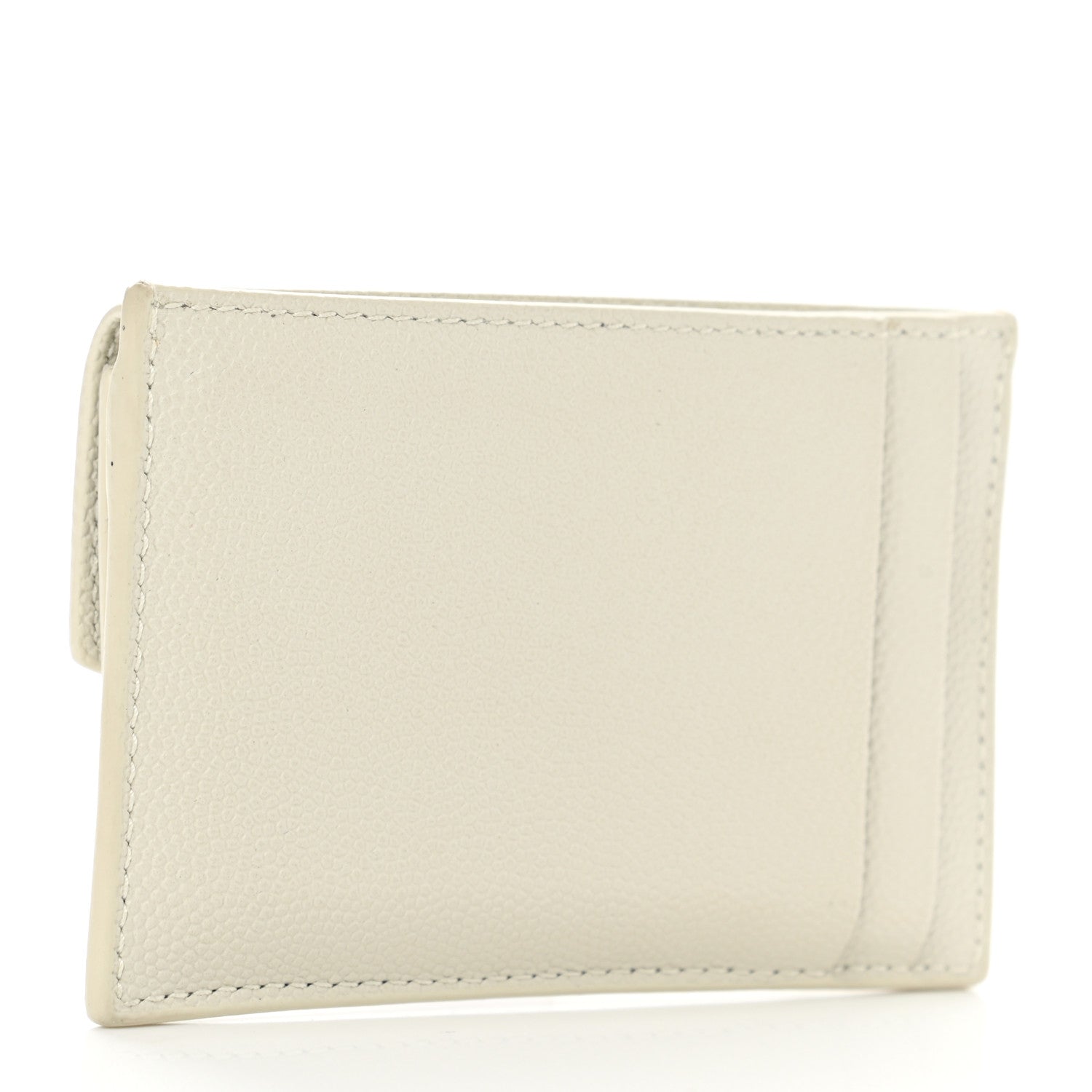 Saint Laurent Grain De Poudre Uptown Monogram Card Case Blanc Vintage 3 of 6