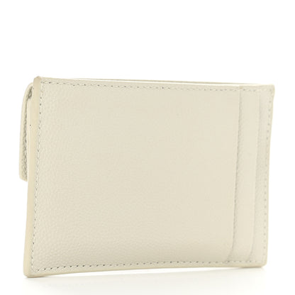 Saint Laurent Grain De Poudre Uptown Monogram Card Case Blanc Vintage 3 of 6
