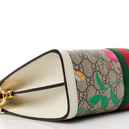 Gucci GG Supreme Monogram Flora Web Small Ophidia Chain Shoulder Bag White 10 of 12