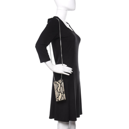 Alexander McQueen Snakeskin Embossed Calfskin Chain Crossbody Brown 2 of 6