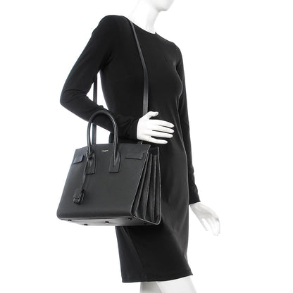 Saint Laurent Grained Calfskin Small Sac De Jour Black 2 of 8