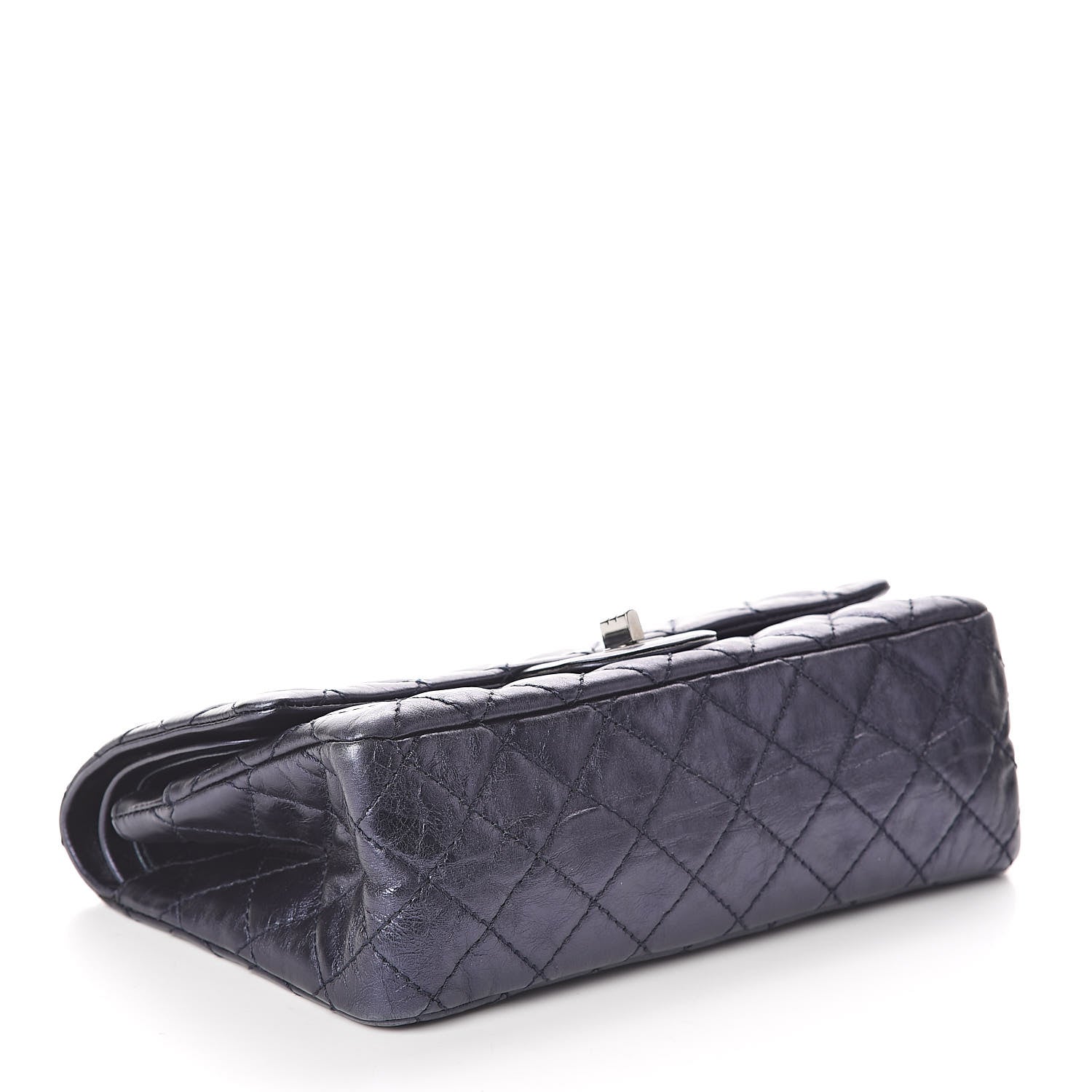 Chanel Metallic Aged Calfskin 2.55 Reissue 225 Flap Dark Navy Blue 4 of 10