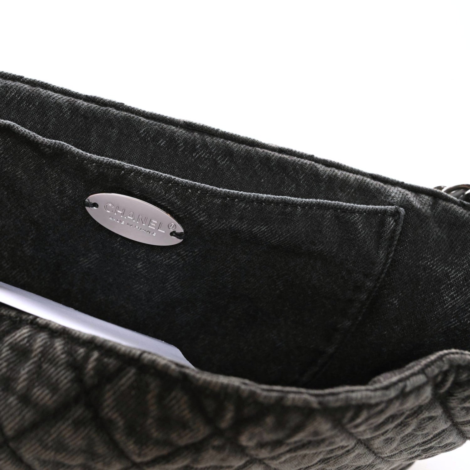 Chanel Denim Quilted Denimpression Flap Grey Black 8 of 9