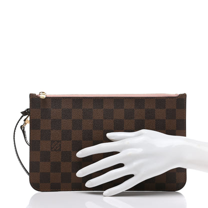 Louis Vuitton Damier Ebene Neverfull MM GM Pochette Rose Ballerine 2 of 10