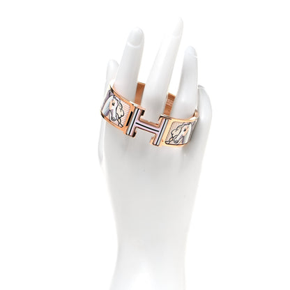 Hermes Enamel Pegase Pop Wide Clic Clac H Bracelet L Sable Soie 2 of 5