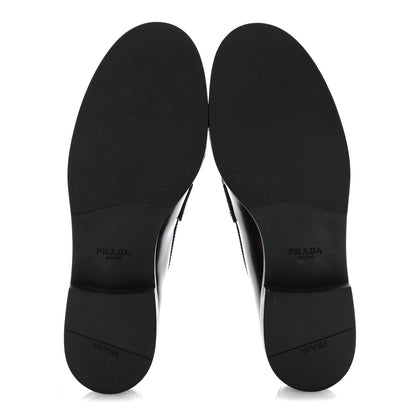 Prada Spazzolato Fume Metal Triangle Logo 35mm Loafers 38.5 Bruciato 6 of 9