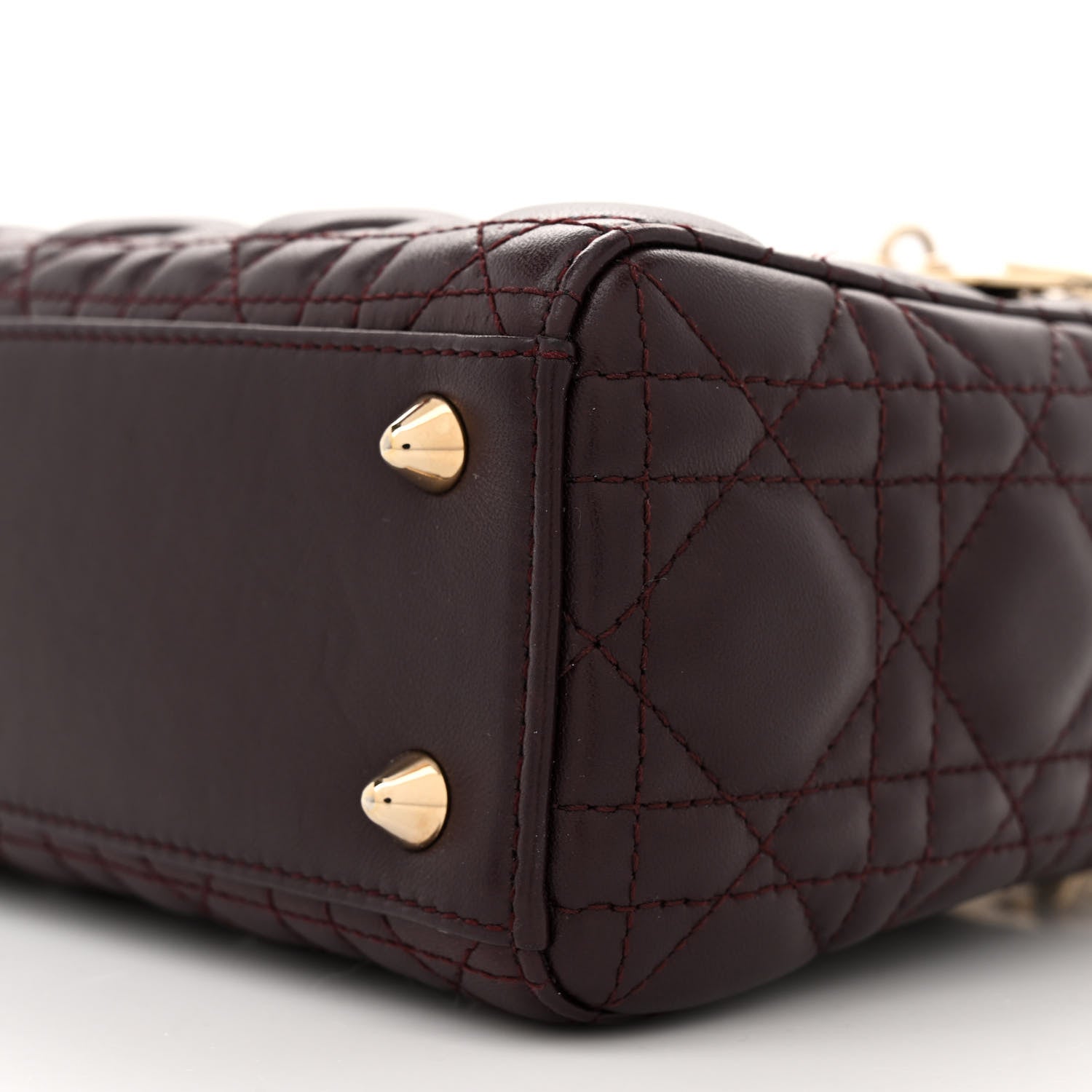 Christian Dior Lambskin Cannage Small Lucky Badges My Lady Dior Burgundy 10 of 10