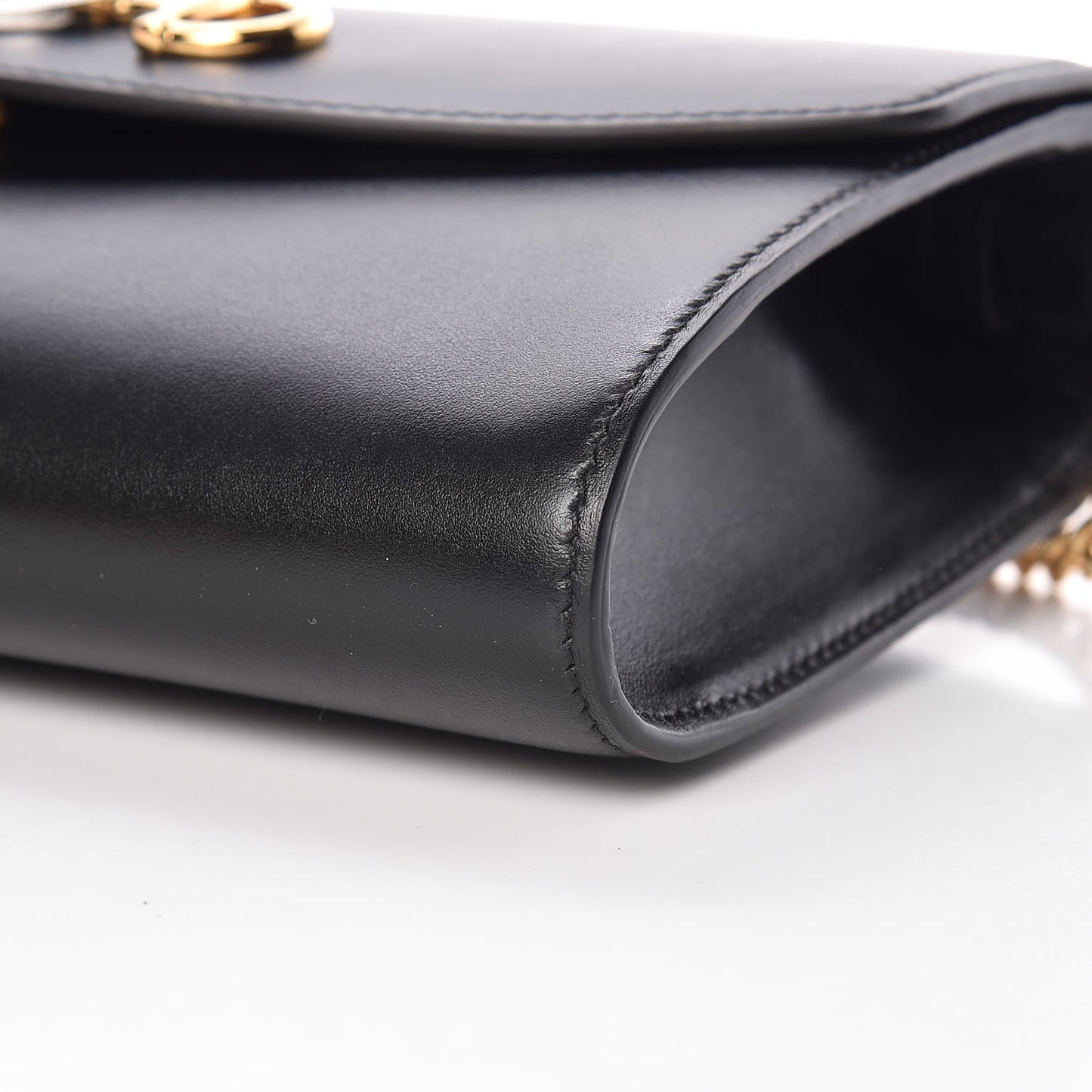 Smooth Calfskin Small Zumi Top Handle Shoulder Bag Black