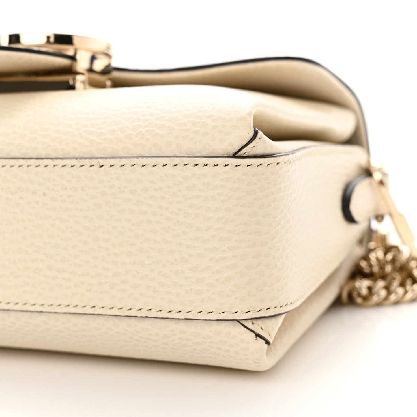 Dollar Calfskin Interlocking G Crossbody Bag Mystic White