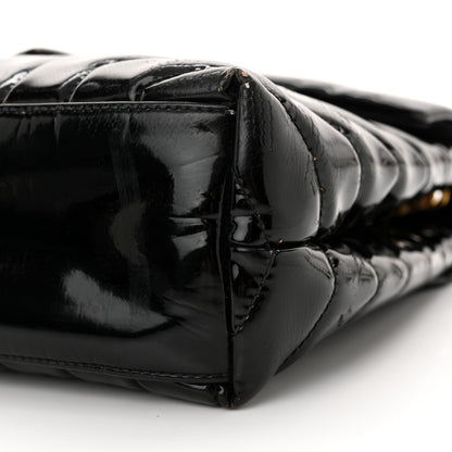 Saint Laurent Patent Y Quilted Monogram Small Loulou Chain Satchel Black 10 of 19