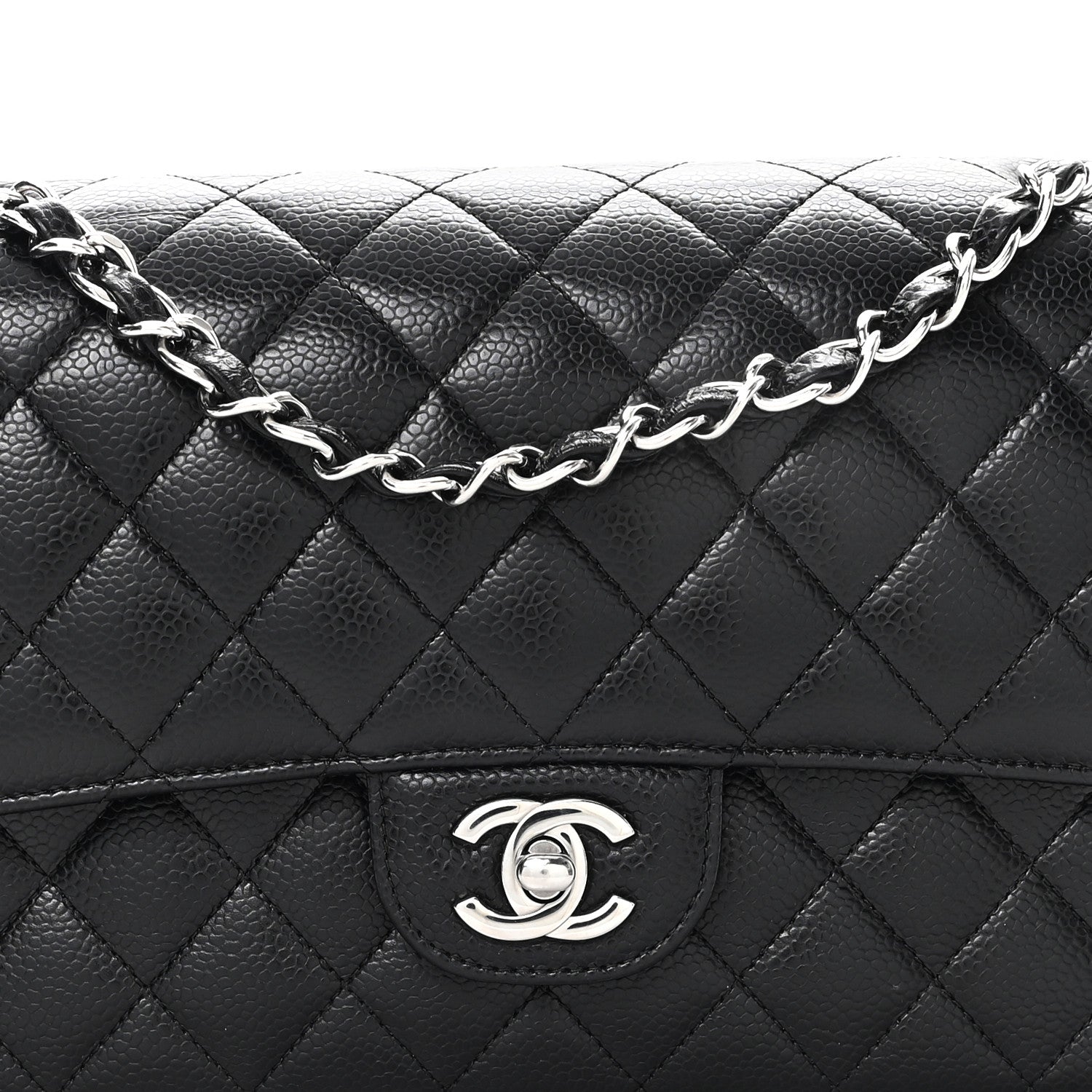 Chanel Caviar Quilted Medium Double Flap Black 8 of 12