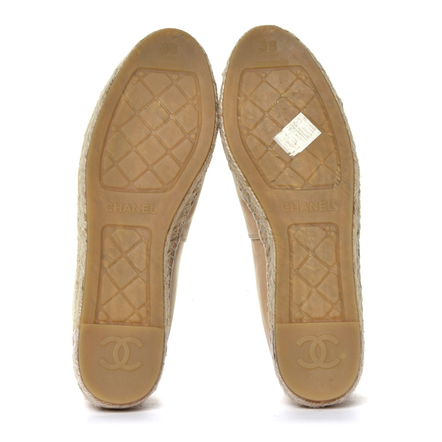 Lambskin CC Espadrilles 38 Beige Black