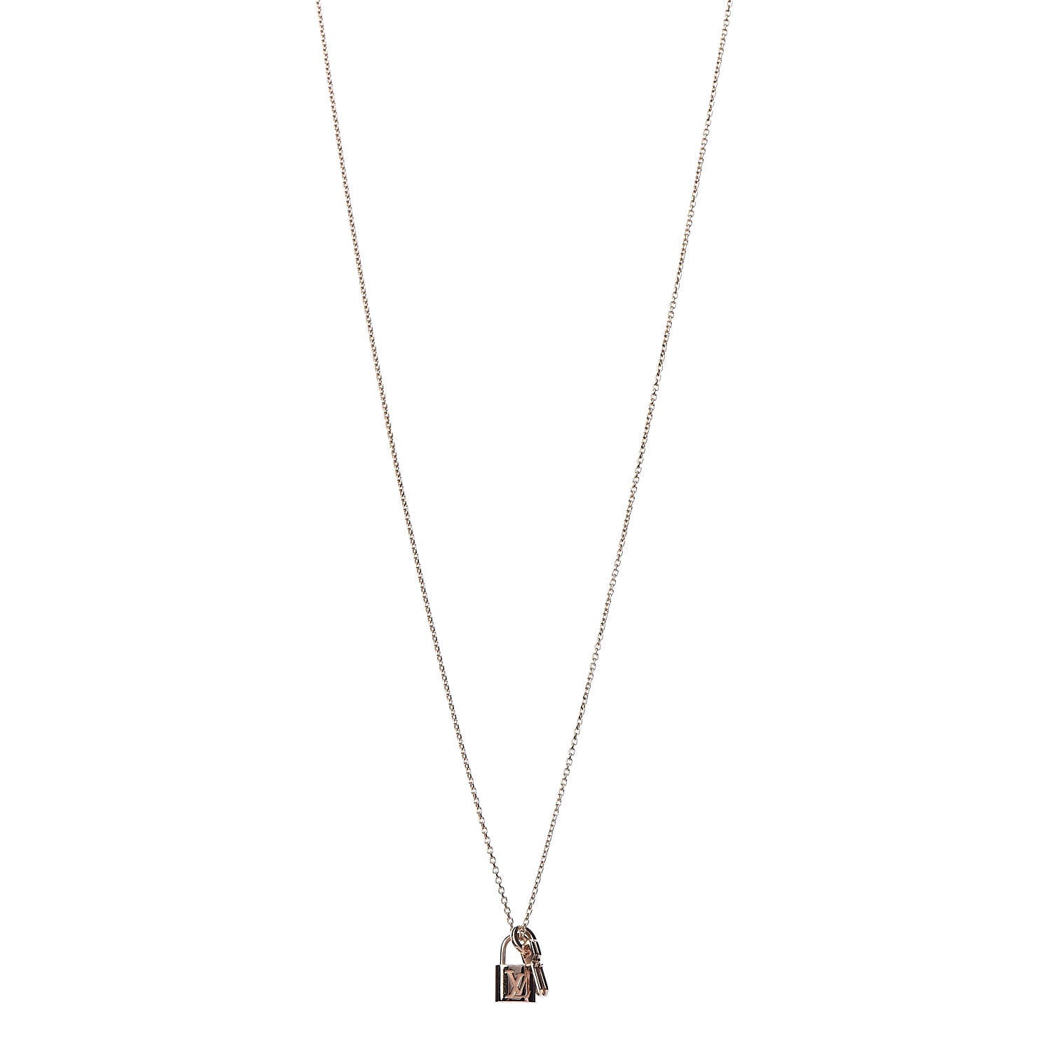 Louis Vuitton 18K Pink Gold Lockit Key Pendant Necklace 1 of 6