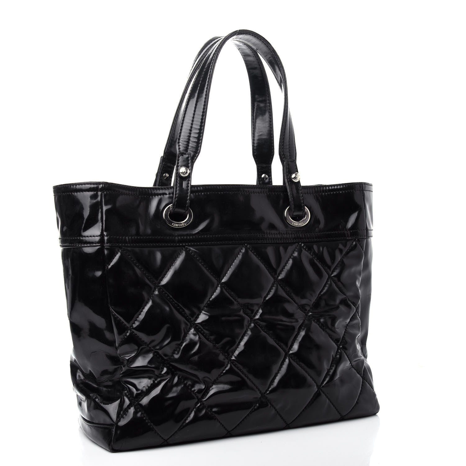 Chanel Vinyl Quilted Large Paris Biarritz Tote Black 3 of 12