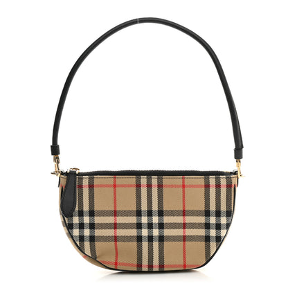 Burberry Vintage Check Calfskin Olympia Pouch Archive Beige 1 of 8