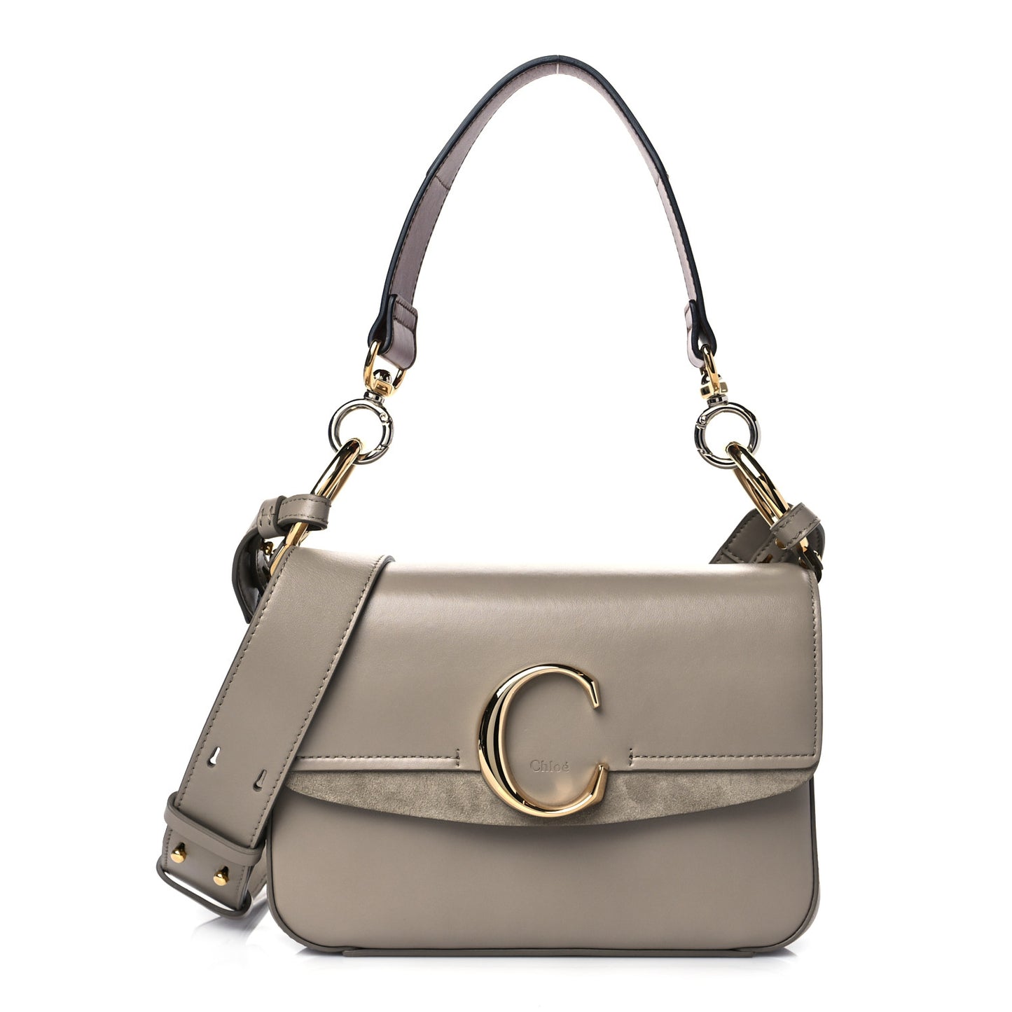 Calfskin Small C Double Carry Motty Grey