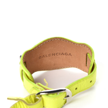 Balenciaga Agneau Arena Classic Hardware M Bracelet Jaune Fluo 4 of 5