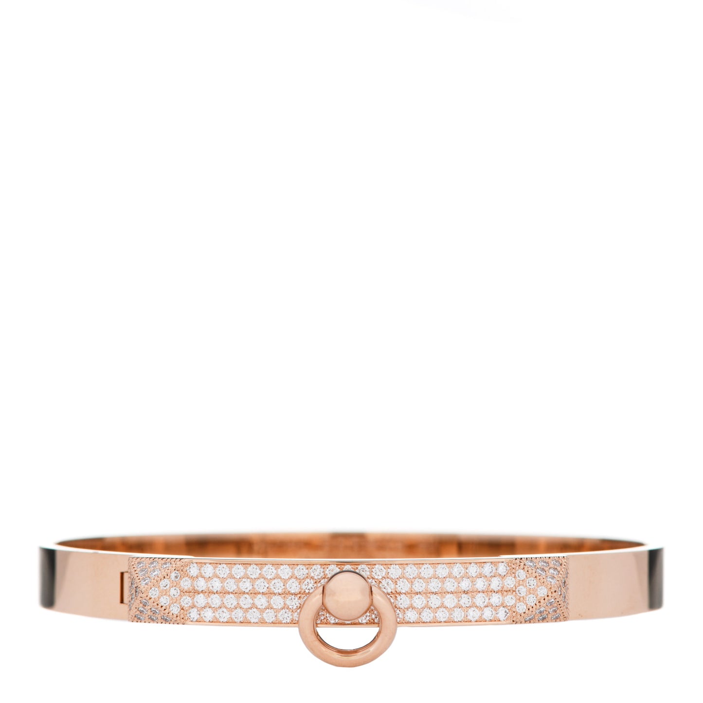18K Rose Gold Diamond PM Collier De Chien Pave Bracelet SH
