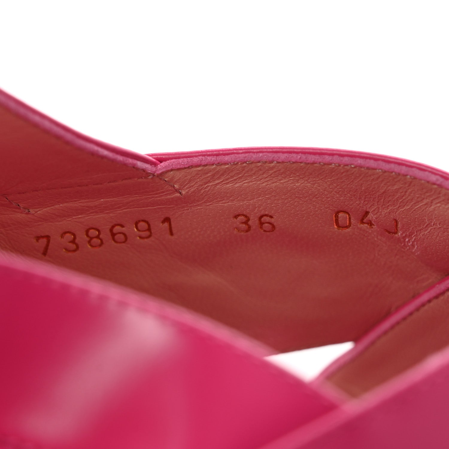 Gucci Calfskin Elizabeth Nappa Charlotte Logo Slingback Sandals 36 Fancy Fuchsia 9 of 10