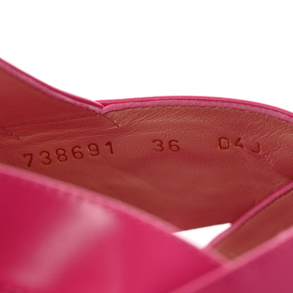 Gucci Calfskin Elizabeth Nappa Charlotte Logo Slingback Sandals 36 Fancy Fuchsia 9 of 10