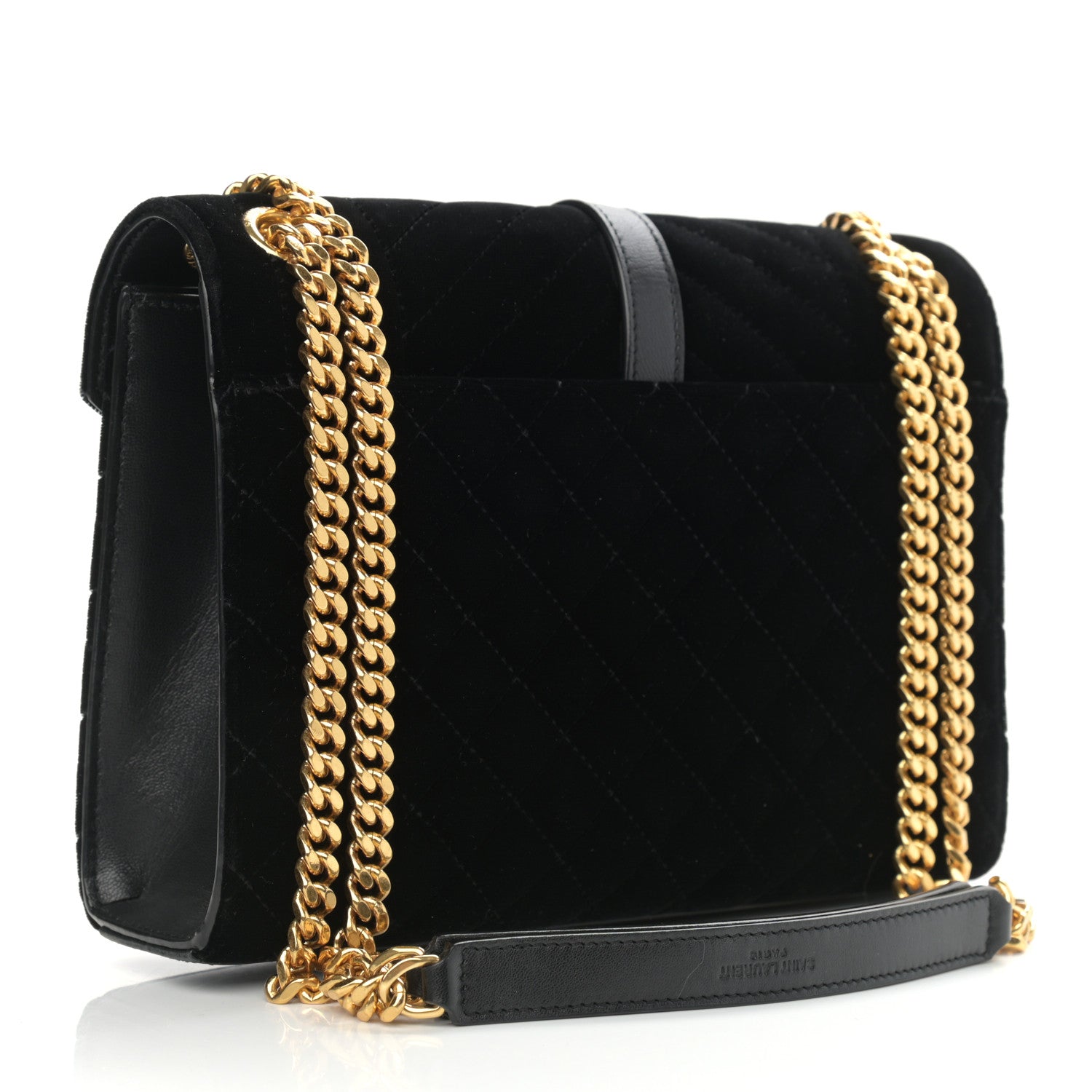 Saint Laurent Velvet Tri-Quilt Monogram Medium College Bag Black 3 of 14