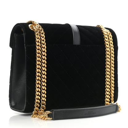 Saint Laurent Velvet Tri-Quilt Monogram Medium College Bag Black 3 of 14