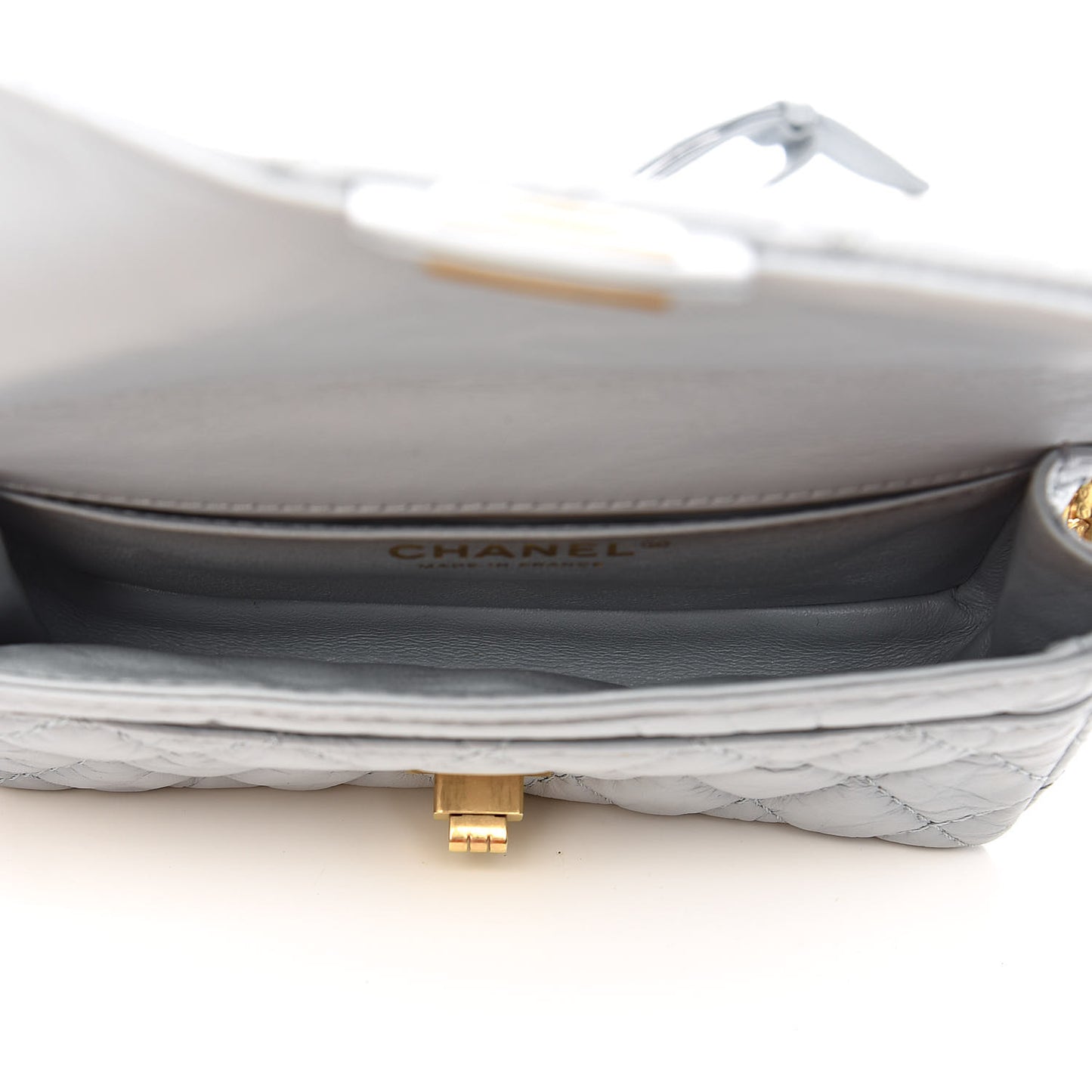 Aged Calfskin Quilted 2.55 Reissue Chain Waist Bag Light Blue