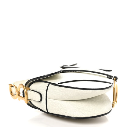 Christian Dior Grained Calfskin Mini Saddle Bag White 4 of 10