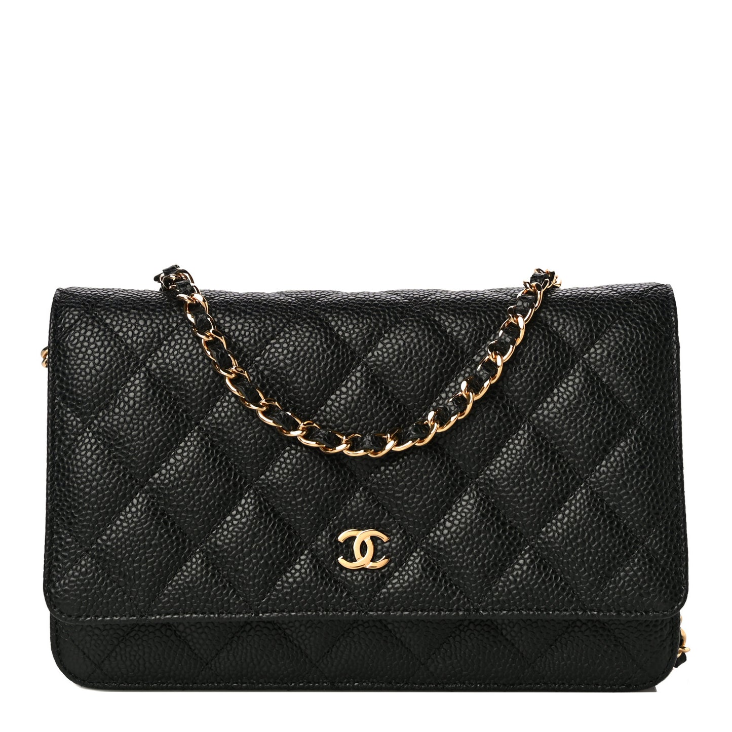 Caviar Quilted Wallet On Chain WOC Black