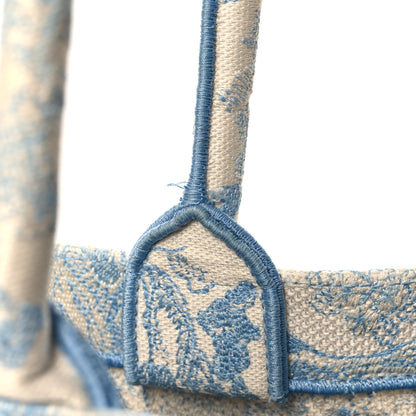 Christian Dior Canvas Embroidered Medium Dioriviera Toile De Jouy Book Tote Light Blue 14 of 14