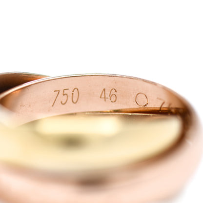 Cartier 18K Pink Yellow White Gold Classic Les Must De Cartier Trinity Ring 46 3.75 4 of 4