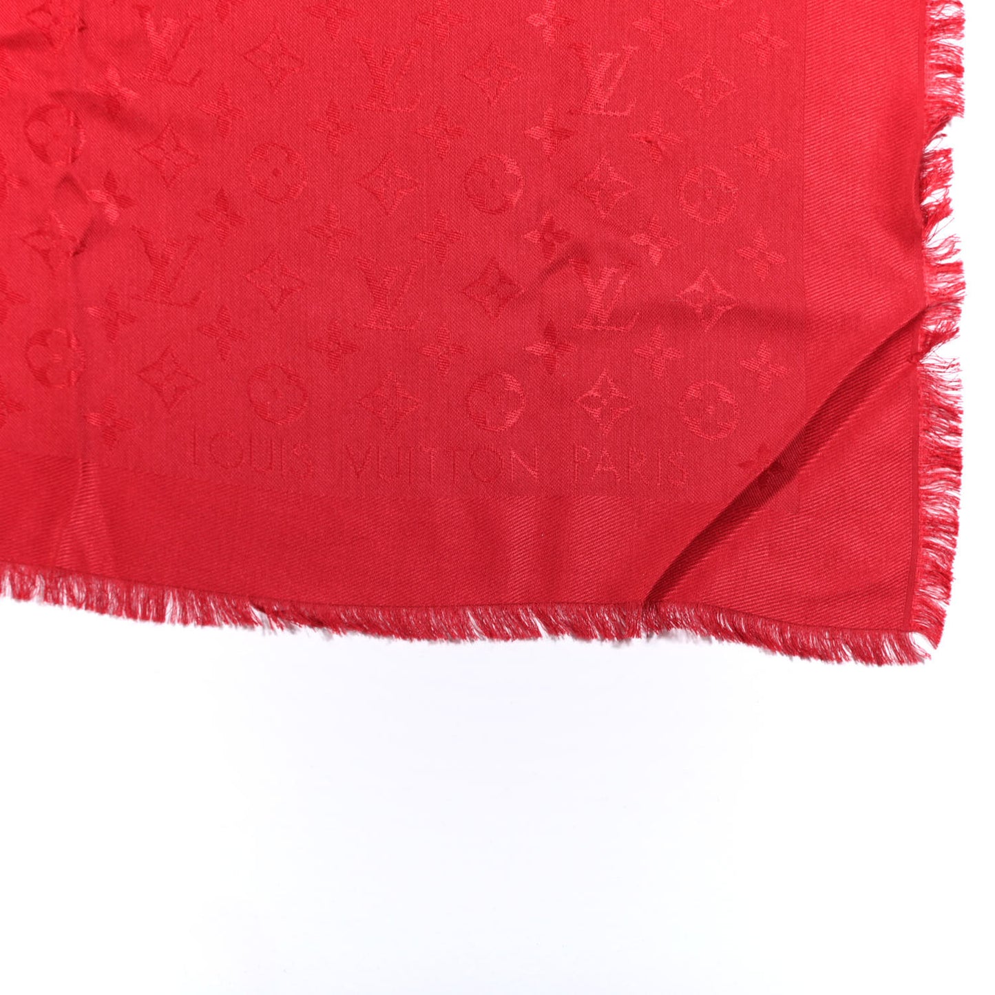 Silk Wool Monogram Shawl Pomme D'Amour