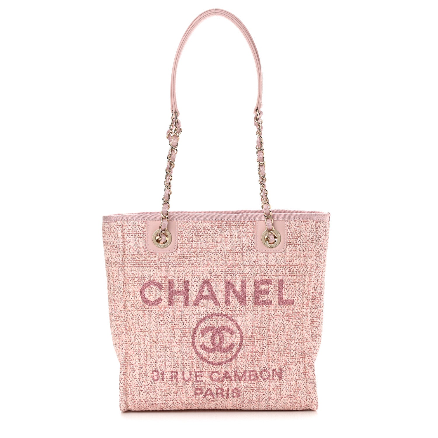 Chanel Lurex Boucle Mini Deauville Tote Pink 1 of 11