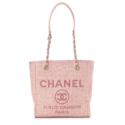 Chanel Lurex Boucle Mini Deauville Tote Pink 1 of 11