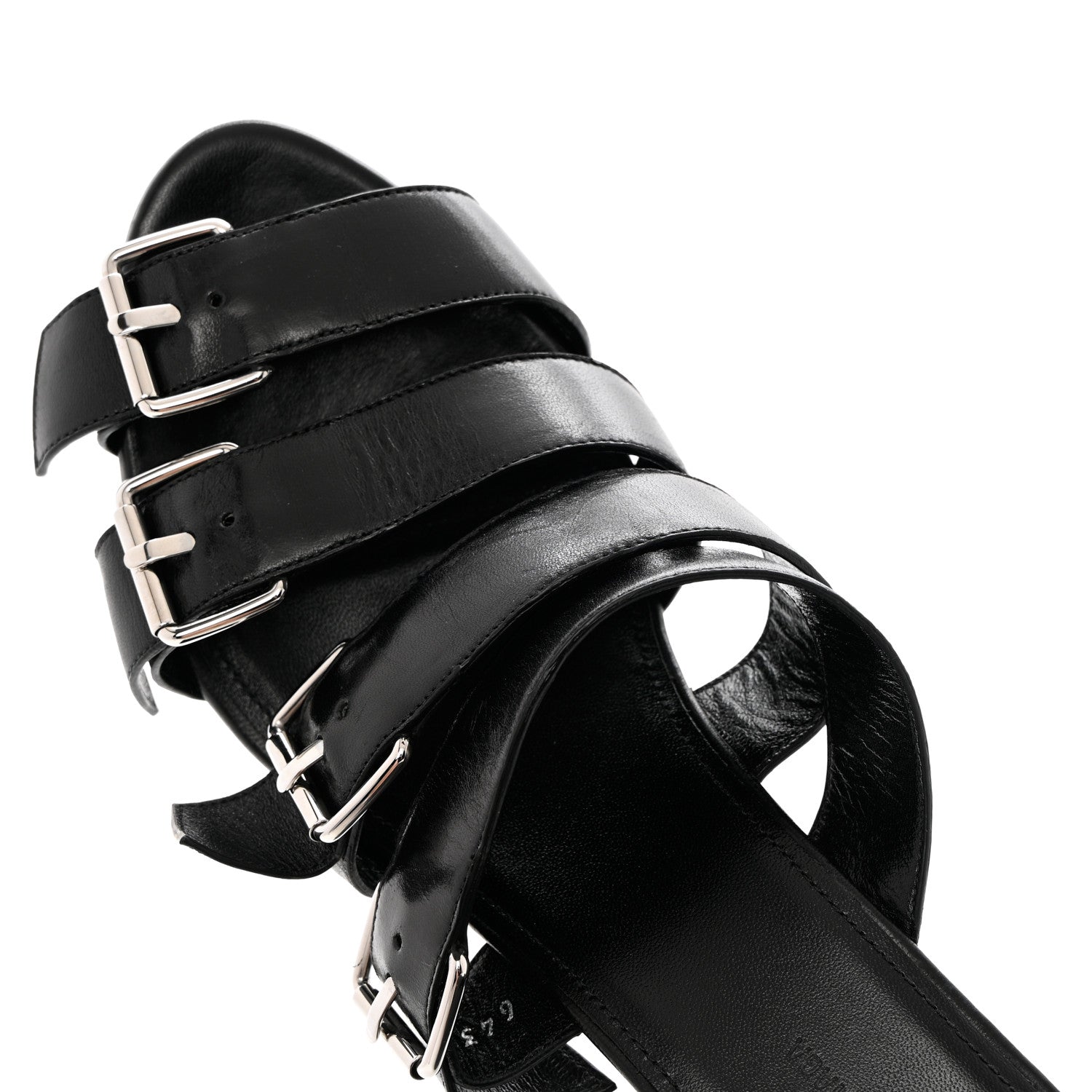 Balenciaga Shiny Sheepskin Bluckle K 80mm Sandals 39 Black 11 of 11