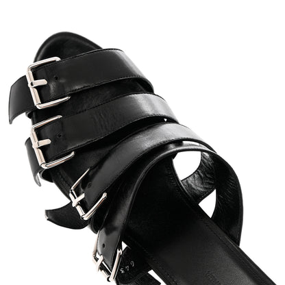 Balenciaga Shiny Sheepskin Bluckle K 80mm Sandals 39 Black 11 of 11