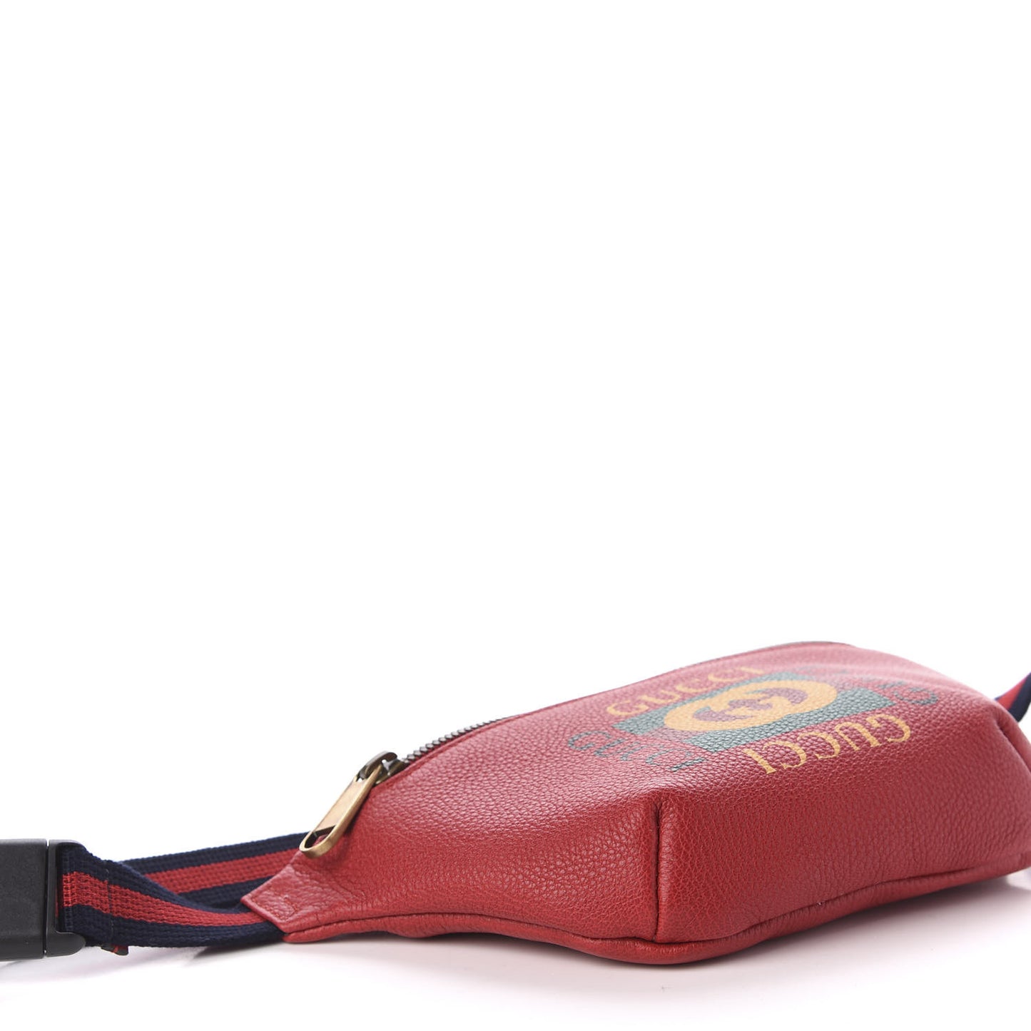 Grained Calfskin Small Logo Belt Bag Hibiscus Red