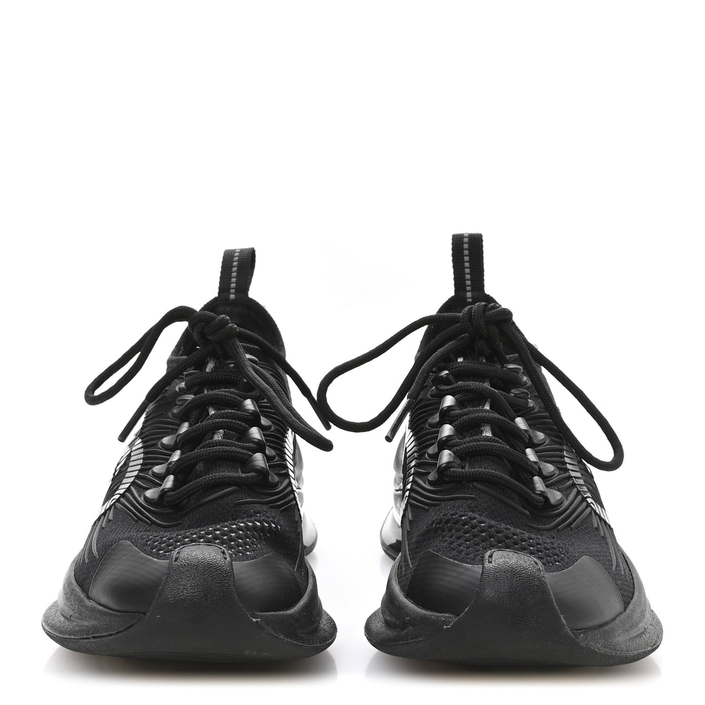 Technical Knit Fabric Waves Womens Gucci Run Sneakers 35.5 Black