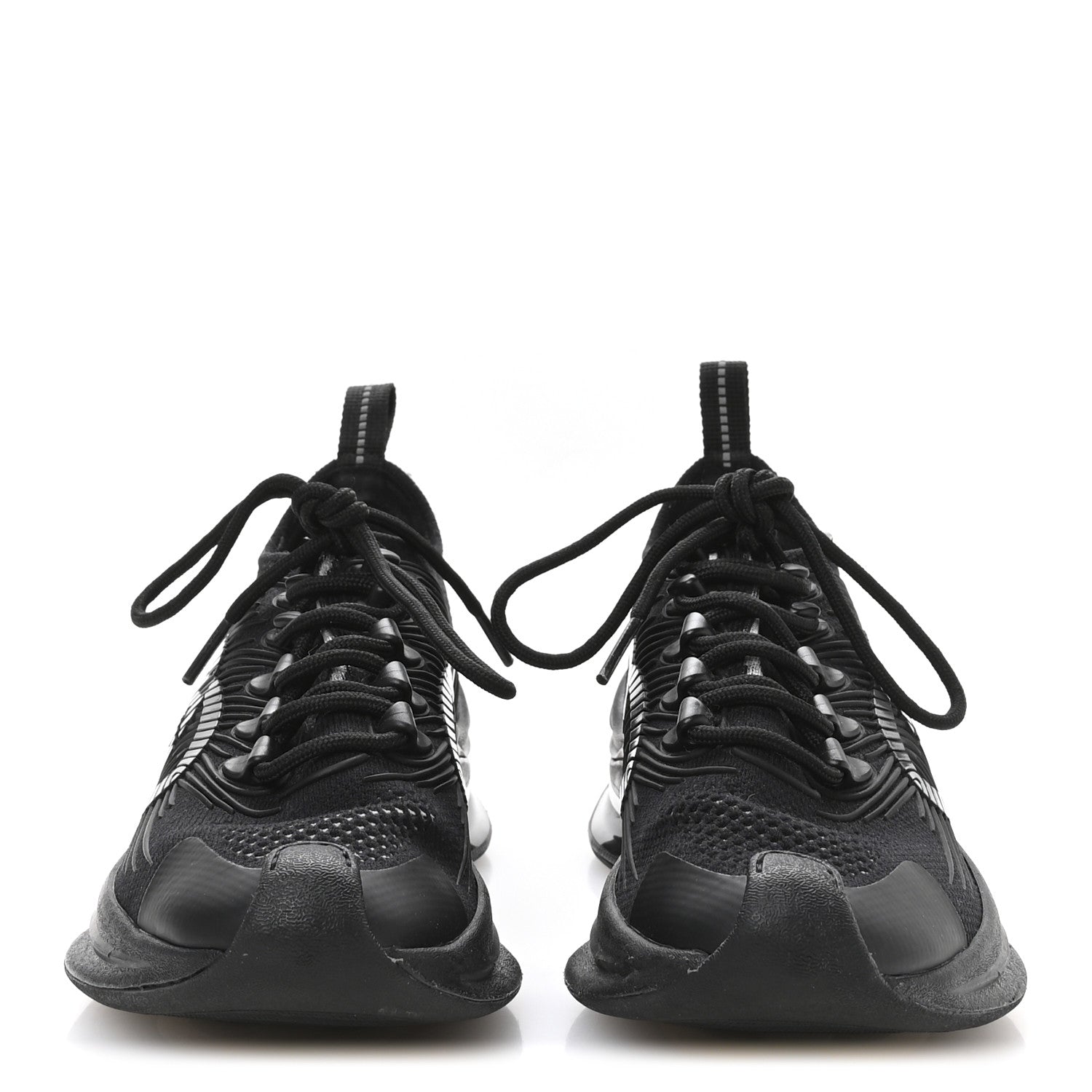 Gucci Technical Knit Fabric Waves Womens Gucci Run Sneakers 35.5 Black 3 of 7