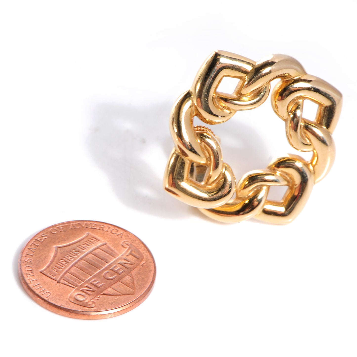 BVLGARI 18K Yellow Gold Doppio Cuore Clip On Earrings