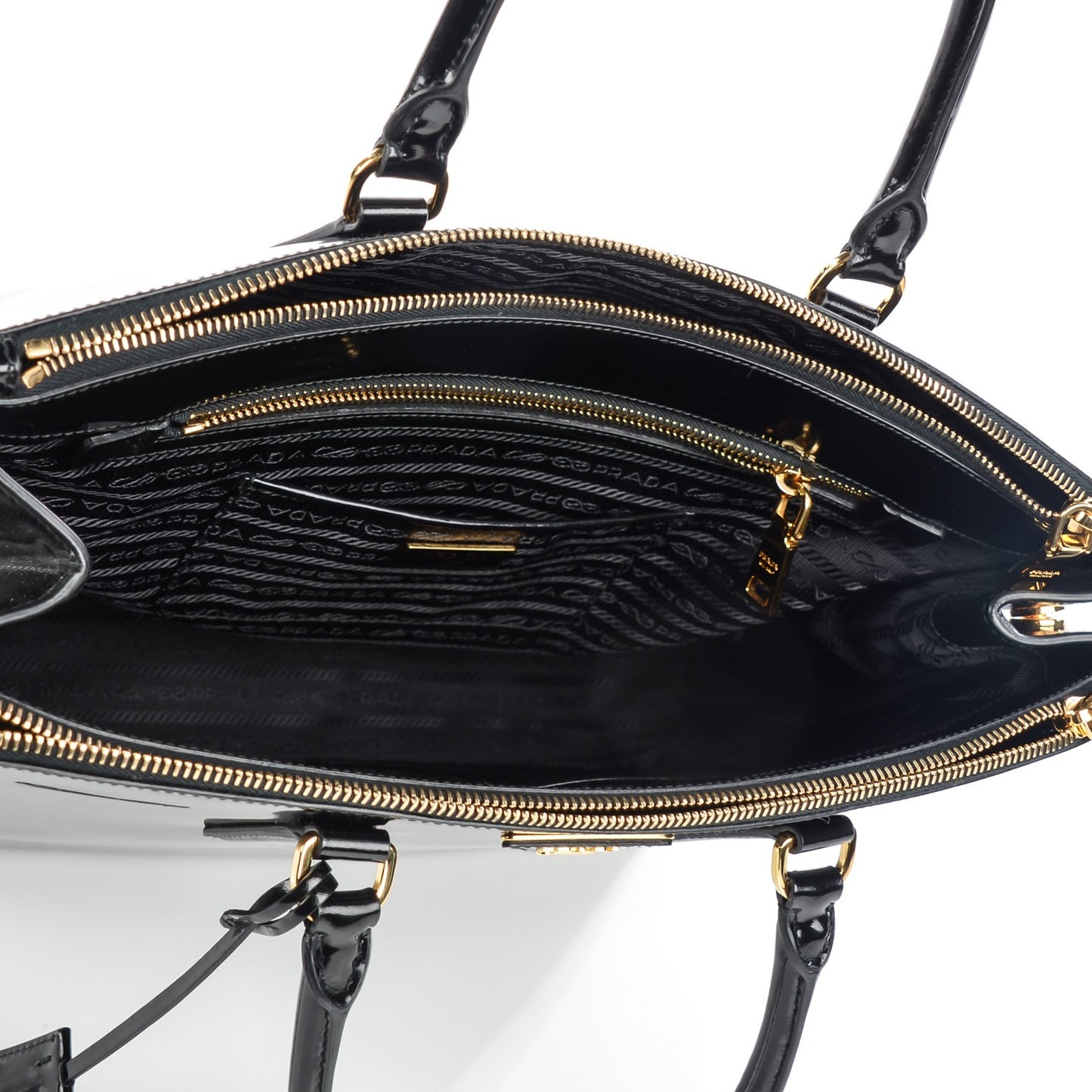 Spazzolato Large Double Zip Tote Black