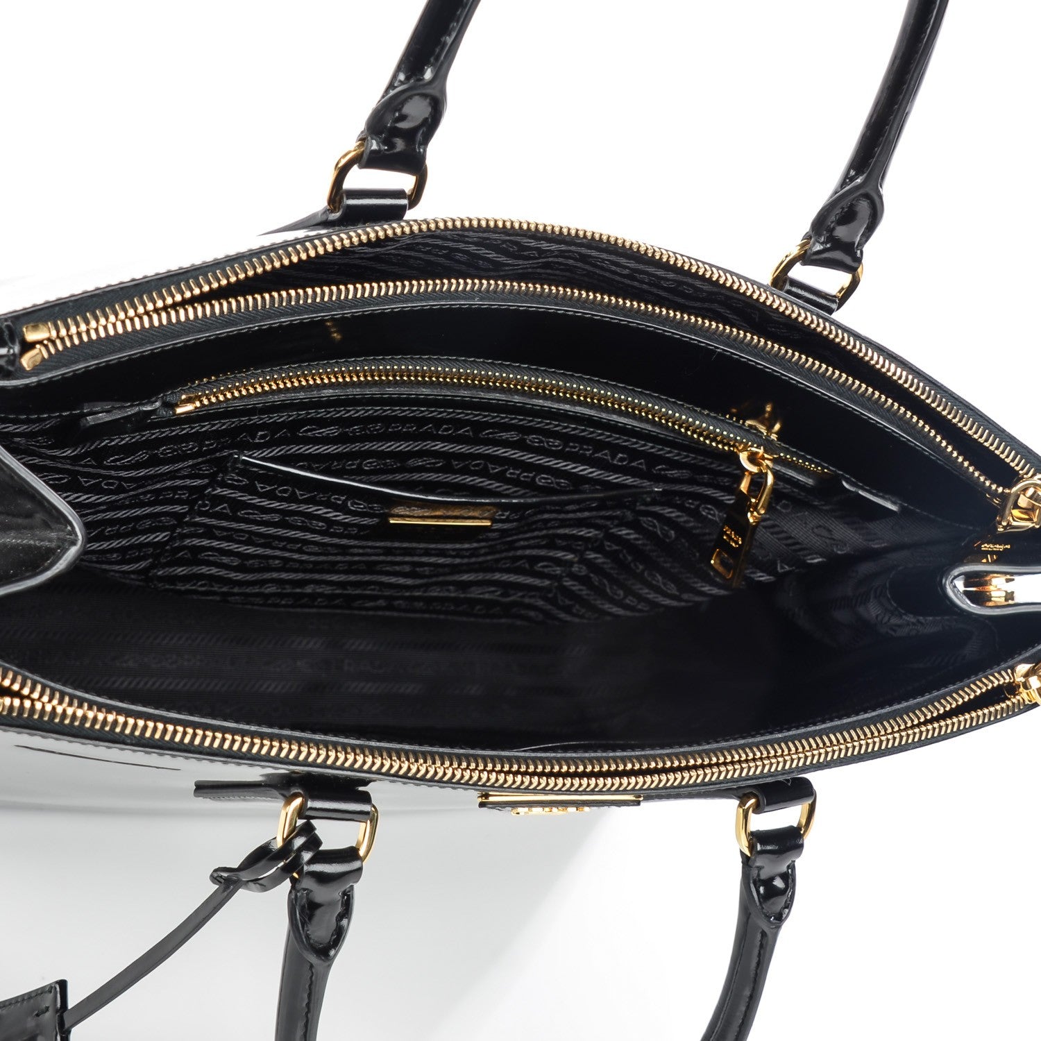 Prada Spazzolato Large Double Zip Tote Black 6 of 10