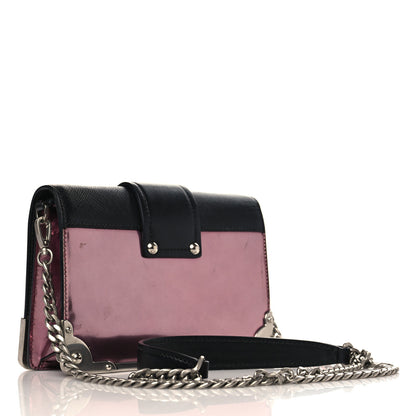 Prada Metallic Vitello Saffiano Cahier Bag Ibisco Black 3 of 10