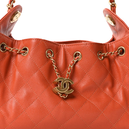 Chanel Caviar Quilted Mini Chanel 25 Handbag Dark Orange 8 of 10