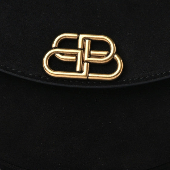 Suede Opera Clutch Bag Black