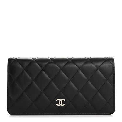 Chanel Lambskin Quilted Yen Wallet Black 1 of 12