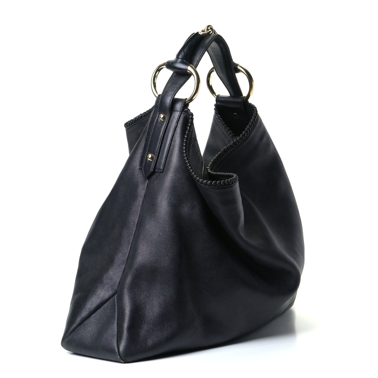 Gucci Calfskin Large Horsebit Chain Hobo Black 2 of 6