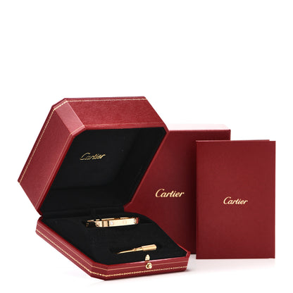 Cartier 18K Yellow Gold 4 Diamond LOVE Bracelet 16 7 of 7
