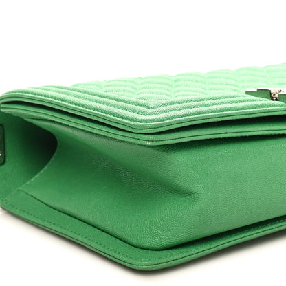 Chanel Caviar Quilted Medium Boy Flap Green 9 of 11