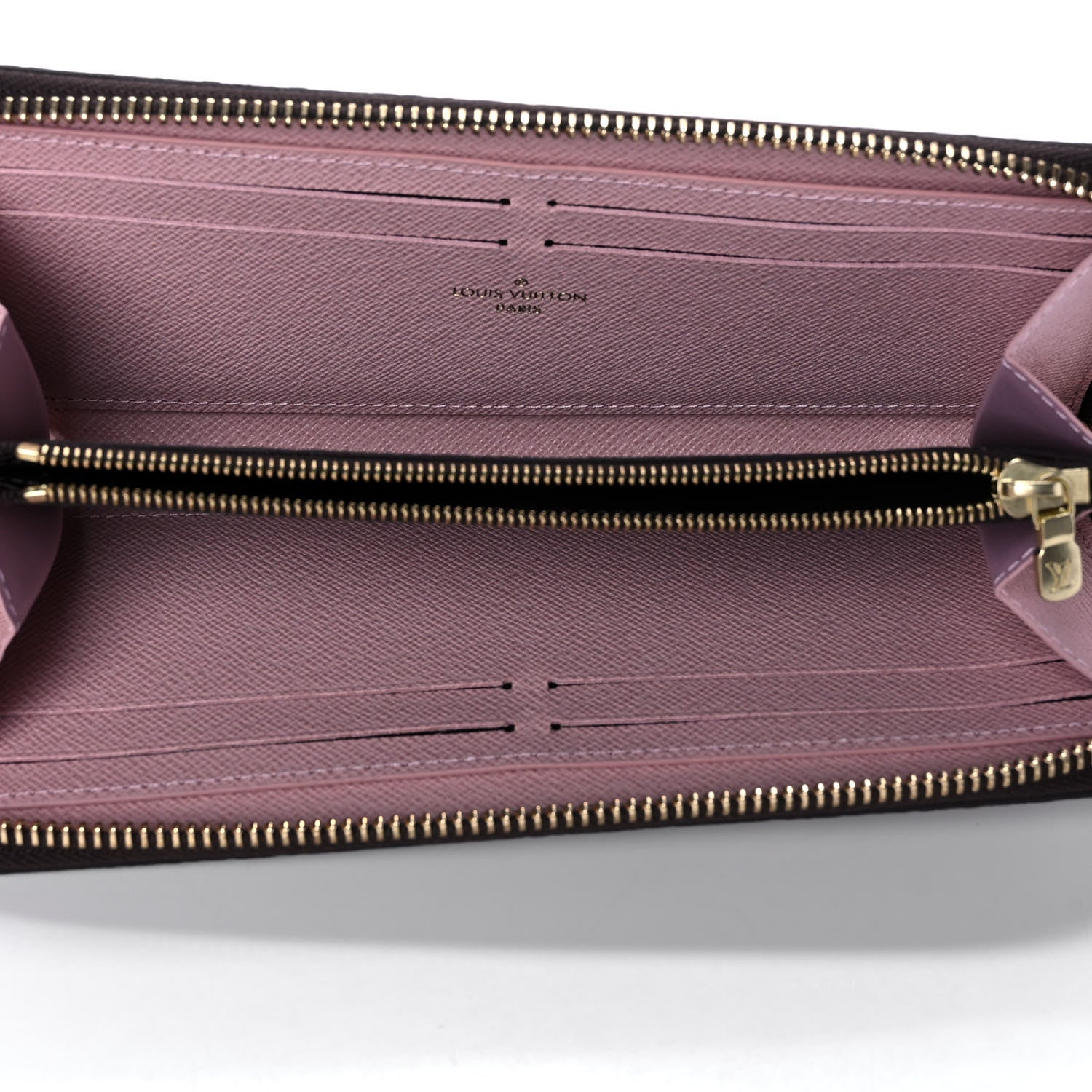 Louis Vuitton Damier Ebene Clemence Wallet Rose Ballerine 5 of 9